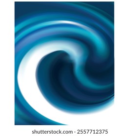 Glossy smooth shiny mix wavy eddy aqua radial curvy fond with space for text in dark cyan center. Gel fluid surface cool soft navy color. Organic natural sapphire stream