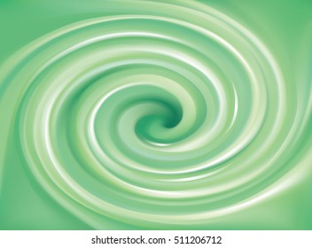 Glossy smooth shiny mix wavy eddy jade bio vert aqua radial curvy fond with space for text in center. Gel fluid caramel surface light cool soft malachite mint color