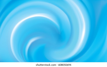 Glossy smooth shiny mix wavy eddy aqua radial curvy fond with space for text in light cyan center. Gel fluid surface cool soft azure navy color. Organic natural sapphire stream