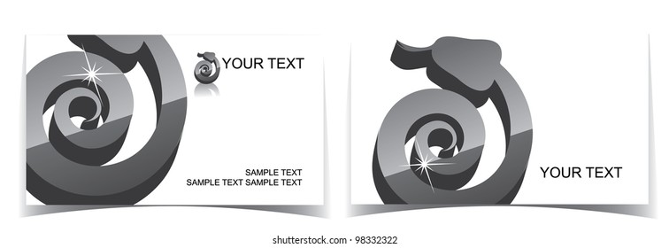 Glossy Snake Icon Symbol Business Card Set EPS 8 vector, grouped for easy editing.