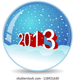 Glossy  Snow Globe 2013 - vector illustration for Christmas and new year
