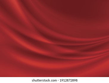 Material de la ilustración de fondo de la tela de color rojo oscuro brillante