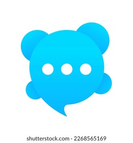 Glossy speech bubble high quality vector. Shiny cloud foam vector. speak bubble text, chatting box, message box outline cartoon. Vector illustration