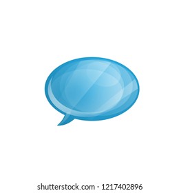 Glossy speech bubble icon isolated on white background