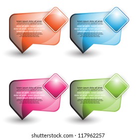 glossy speech bubble set