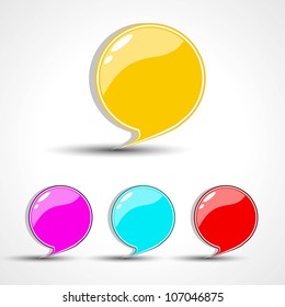 Glossy speech bubble set. EPS 10.