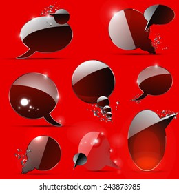 glossy speech bubbles