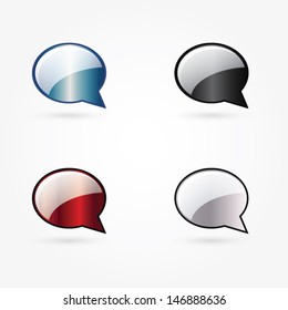  glossy speech bubbles vector