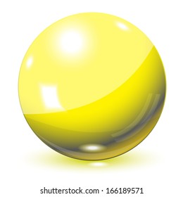 Glossy sphere 3D yellow