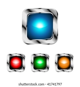 Glossy sphere designs. Set of  bright button.