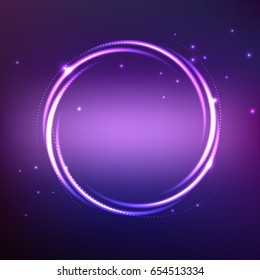 Glossy Sphere with light effect glow and flash. Circle background.
