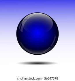 Glossy sphere on a white background.