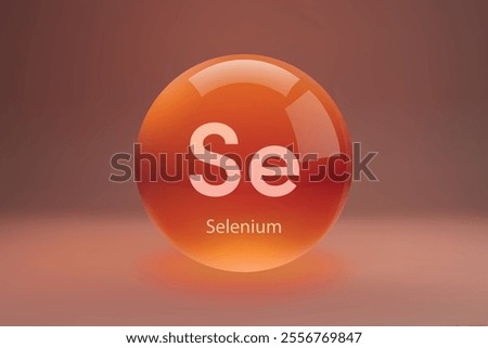Glossy sphere with "Se" Selenium symbol on a gradient background.