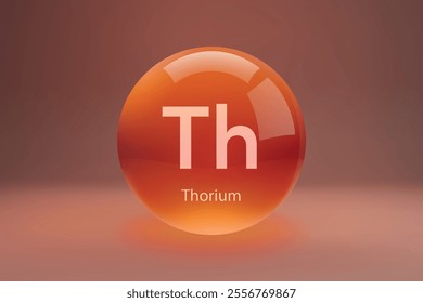 Glossy sphere with "Th" Thorium symbol on a gradient background.