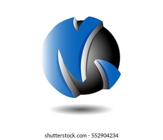 Glossy Sphere Three Dimensional Logo Icon Template