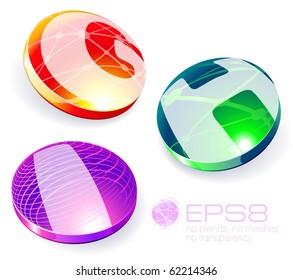 Glossy spheres ABC. Vector.