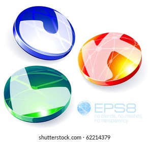 Glossy spheres ABC. Vector.