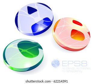 Glossy spheres ABC. Vector.