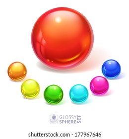 Glossy spheres, set