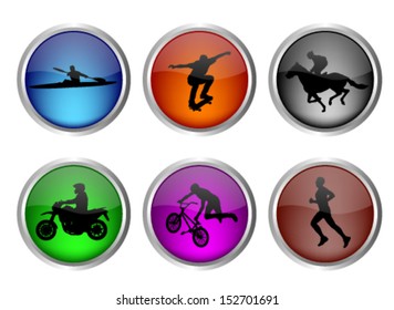 glossy sport buttons set