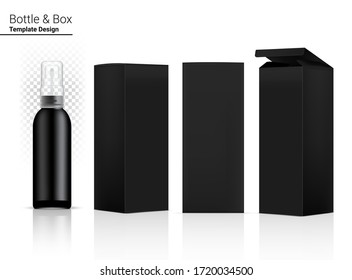 Glossy Spray Flasche Mock up Realistic Cosmetic und 3 Dimensional Box for Whitening Skincare und Aging Anti-Faltenbalg auf weißer Hintergrund Illustration. Gesundheitswesen und Medizin.