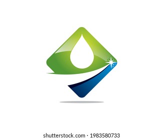 glossy square logo waterdrops goal path