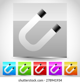 Glossy square magnet icons. Vector.