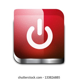 Glossy square power button