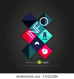 Glossy square vector option buttons for business background | numbered banners | business lines | graphic website layout vector