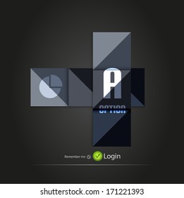 Glossy square vector option buttons for business background | numbered banners | business lines | graphic website layout vector