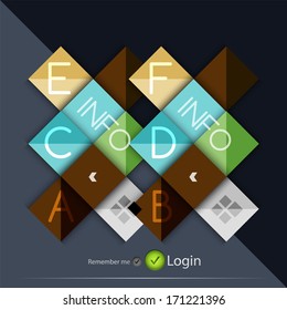 Glossy square vector option buttons for business background | numbered banners | business lines | graphic website layout vector