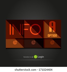 Glossy squares option infographic template for business background | numbered banners | business lines | graphic website layout vector