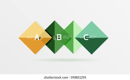 Glossy squares with text, abstract geometric design concept. Vector template background for workflow layout, diagram, number options or web design