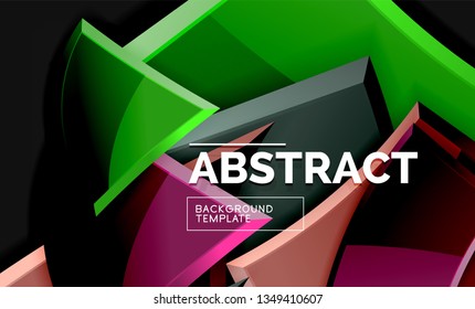 Cuadros y triángulos brillantes de fondo geométrico. Vector
