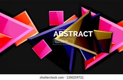 Glossare Quadrate und dreieckige geometrische Hintergründe. Vektorgrafik
