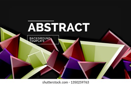 Glossare Quadrate und dreieckige geometrische Hintergründe. Vektorgrafik