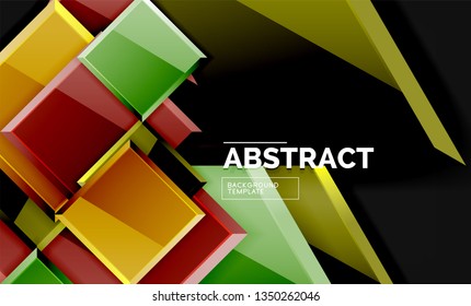 Glossare Quadrate und dreieckige geometrische Hintergründe. Vektorgrafik