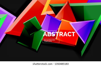 Glossare Quadrate und dreieckige geometrische Hintergründe. Vektorgrafik