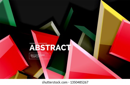 Glossy squares and triangles geometric backgrounds. Vector