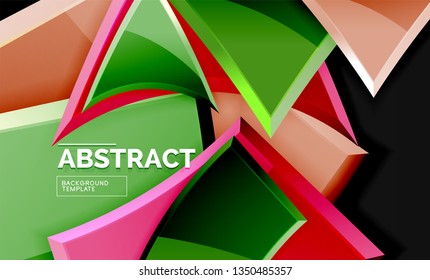 Glossy squares and triangles geometric backgrounds. Vector