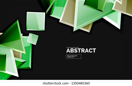 Glossare Quadrate und dreieckige geometrische Hintergründe. Vektorgrafik