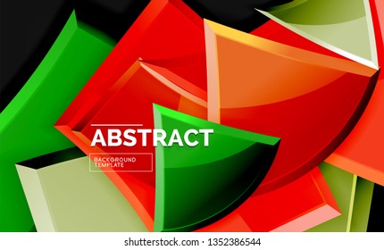 Glossy squares and triangles geometric backgrounds. Vector