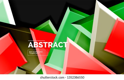 Glossare Quadrate und dreieckige geometrische Hintergründe. Vektorgrafik