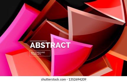 Glossy squares and triangles geometric backgrounds. Vector