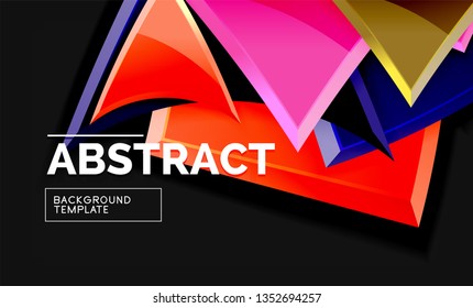 Glossy squares and triangles geometric backgrounds. Vector