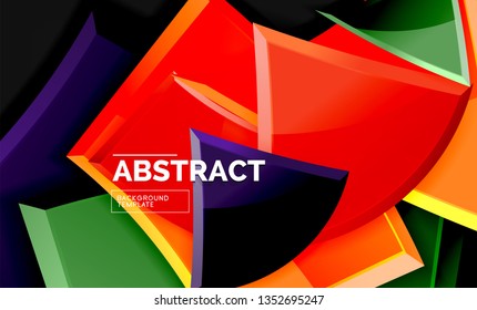 Glossare Quadrate und dreieckige geometrische Hintergründe. Vektorgrafik