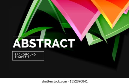 Cuadros y triángulos brillantes de fondo geométrico. Vector