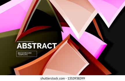 Glossare Quadrate und dreieckige geometrische Hintergründe. Vektorgrafik