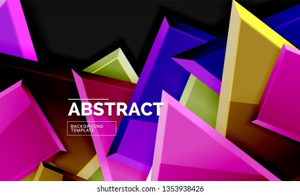 Glossare Quadrate und dreieckige geometrische Hintergründe. Vektorgrafik