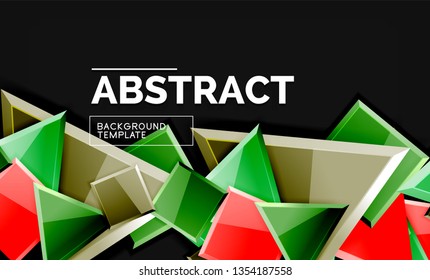 Glossare Quadrate und dreieckige geometrische Hintergründe. Vektorgrafik